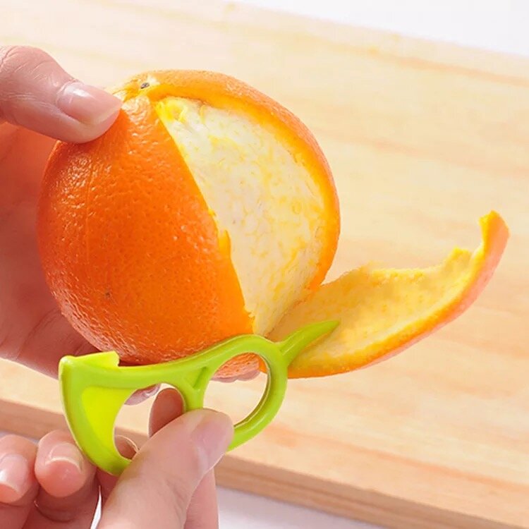3個オレンジピーラースケーラー指タイプオープンオレンジレモンスライサーリムーバー果物スライサーオープナーピールオレンジ装置キッチンガジェット