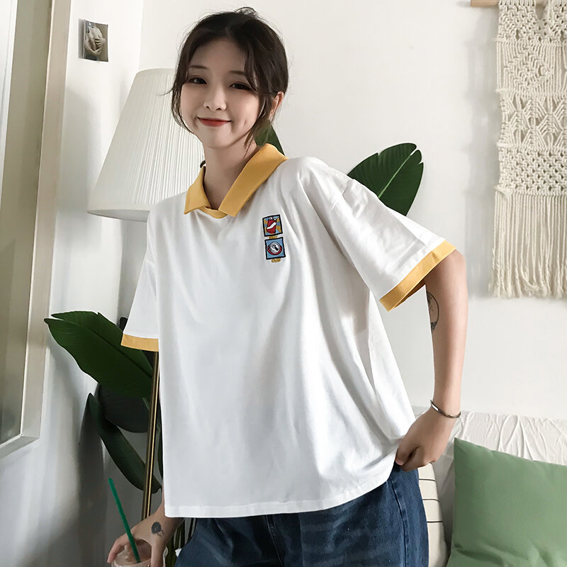 Sommer 2020 T-shirt Spaß Mode Gedruckt T-shirt Marke Weibliche T-shirt Harajuku Adrette Casual Abschnitt T Shirt Frauen Kleidung