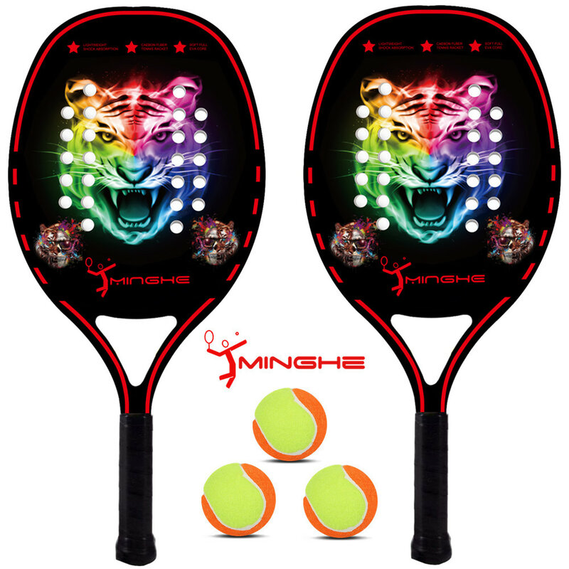 Tiger – raquette De Tennis De plage 3K en Fiber De carbone EVA, noyau en mousse, Surface mate professionnelle