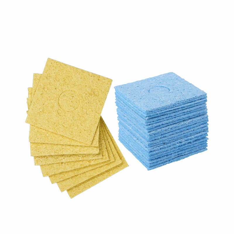 Limpeza esponja líquido de limpeza de alta temperatura yellowblue duradouro esponja de limpeza para solda elétrica ponta do ferro de solda