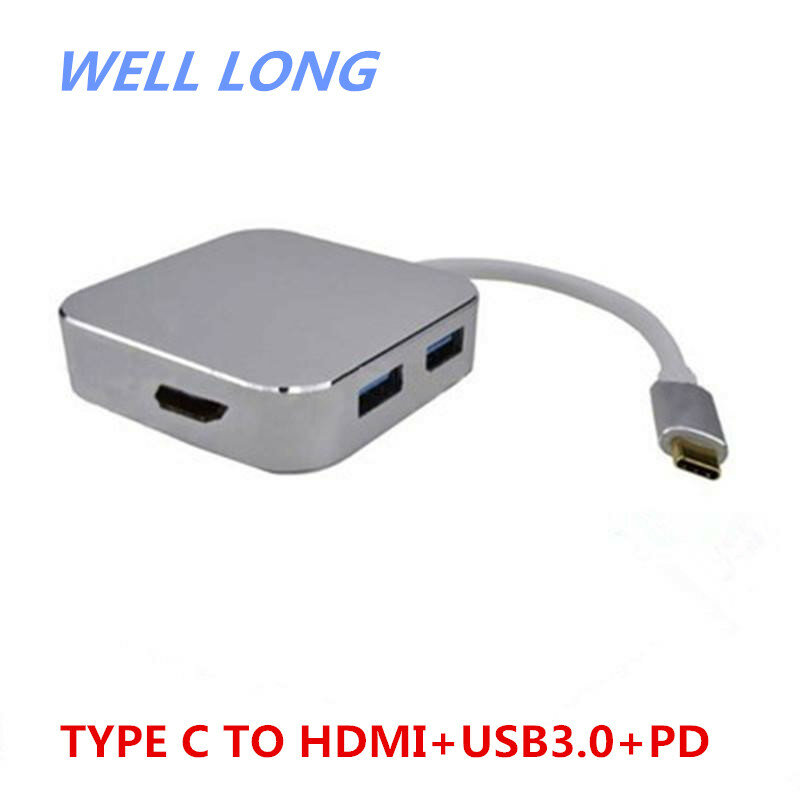 Alimentation de TYPE C vers HDMI + USB3.0 + PD + USB 3.0 PD 1 pièce/lot