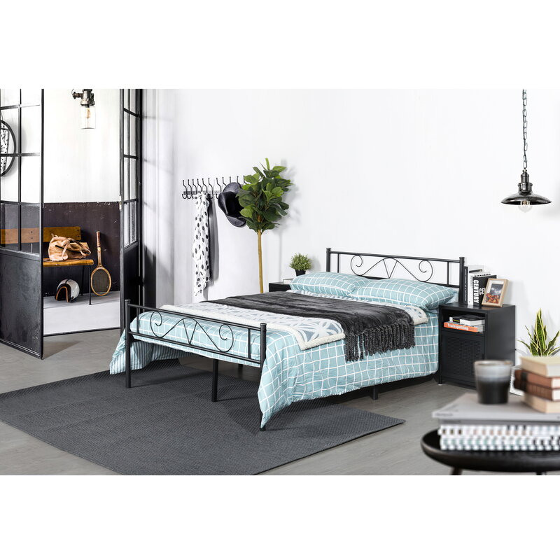 INS Nordic pojedyncze żelazne łóżko średnie i małe mieszkanie sypialnia salon podwójne żelazne łóżko dom umeblowanie 197x104x88 cm