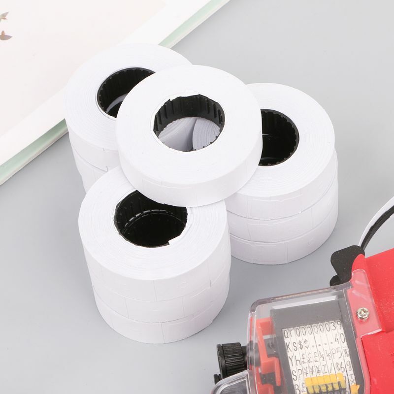 10ม้วนกระดาษฉลากเติม Tag สติกเกอร์คู่แถวสำหรับ MX-6600 Labeller