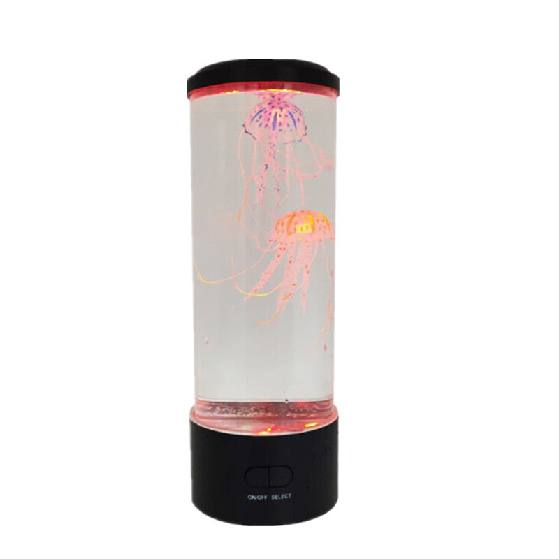 Имитация цилиндрической Медузы среднего размера, светодиодная лампа с USB-разъемом, цветная, меняющая цвет, атмосферный светильник, ночник с ...