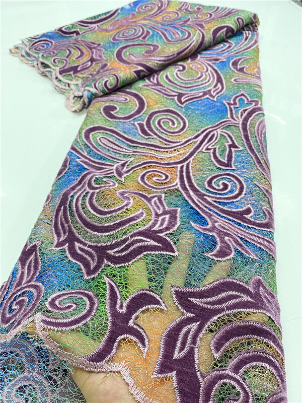 Бархатная кружевная ткань для платья последние нигерийские французские кружевные ткани 2020 высокое качество африканские кружевные Шлепанц...