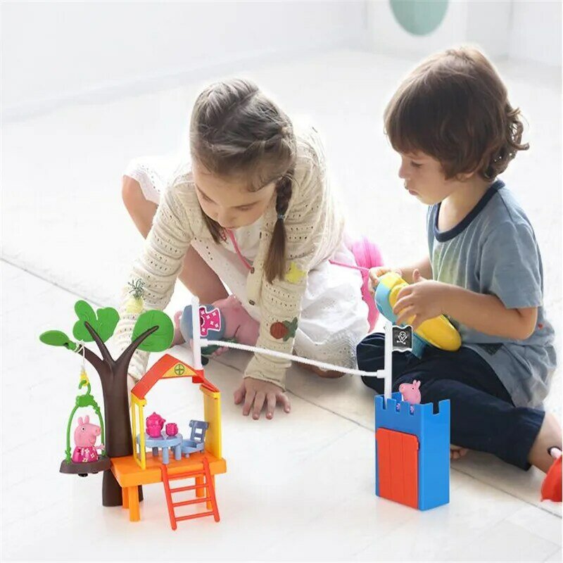 Anime The Forest Tree House Family Role Kids Toys Action Figure Pvc Model Children Birthday Gifts
