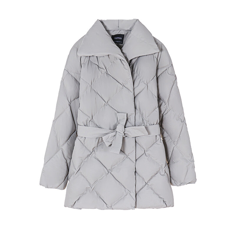 Topplush jaqueta soprador feminina, casaco inverno outono coreana senhoras cinto de algodão acolchoado
