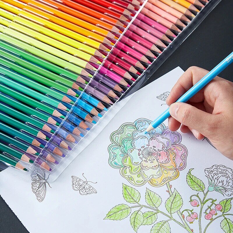 Brutfuner 48/72/120/160/180 Colors Oil Color Pencils Watercolor Wooden Pencil For Student Sketch Pencil Set Kids Art Supplies