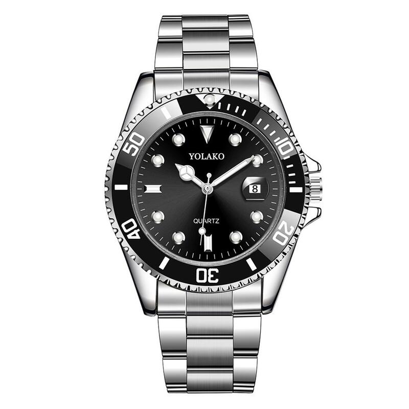 YOLAKO-relojes de negocios de acero inoxidable para hombre, reloj deportivo de lujo, de cuarzo, gran oferta, 2020
