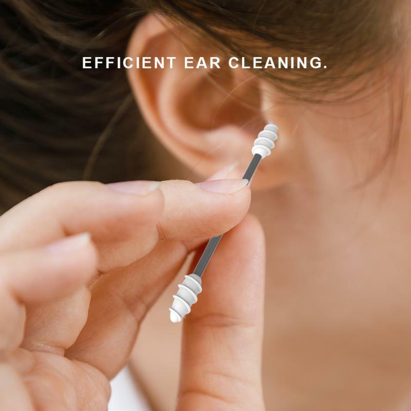 双頭綿棒洗えるシリコーン綿棒再利用可能なスマート綿棒耳クリーニング紙スティック化粧品ツールTSLM2