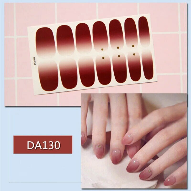 Lamemoria-1 hoja de envolturas completas para uñas, Color puro, 3D, pegatinas para uñas vinilos de uñas, accesorios de manicura para mujer, gran oferta