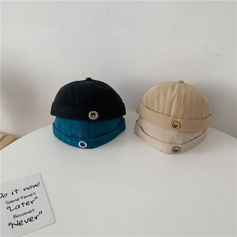 Gorro Retro de estilo japonés con estampado de dibujos animados para mujer, sin visera, moda urbana, China, Hooligans, Yuppie