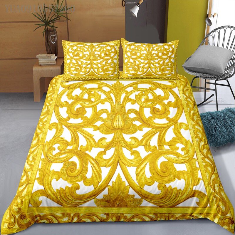 Classic Luxury Duvet Cover 3D Print European Pattern Bedding Set Microfiber Bedclothes Double King Size Quilt Cover Bed Linen