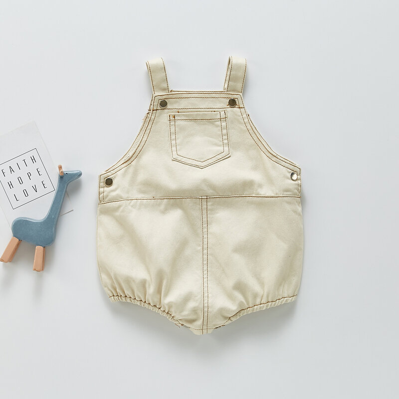 Yg marca roupa das crianças primavera e outono novo bebê coreano bonito macio denim calças de uma peça sling bebê moda saco peido de uma peça
