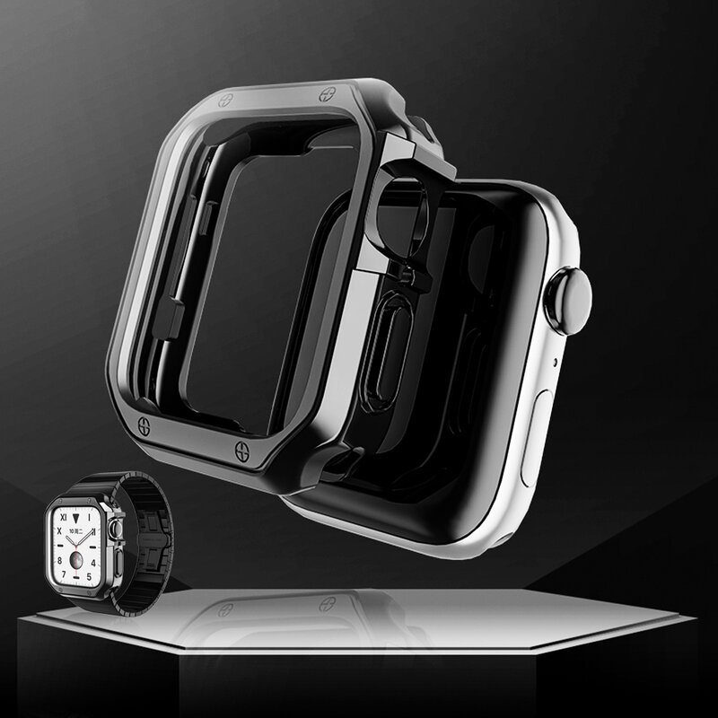 Funda suave de TPU para apple Watch, 44mm, 42mm, carcasa protectora, cubierta de parachoques para iwatch Series SE 6 5 4 3 2, accesorios de carcasa chapada