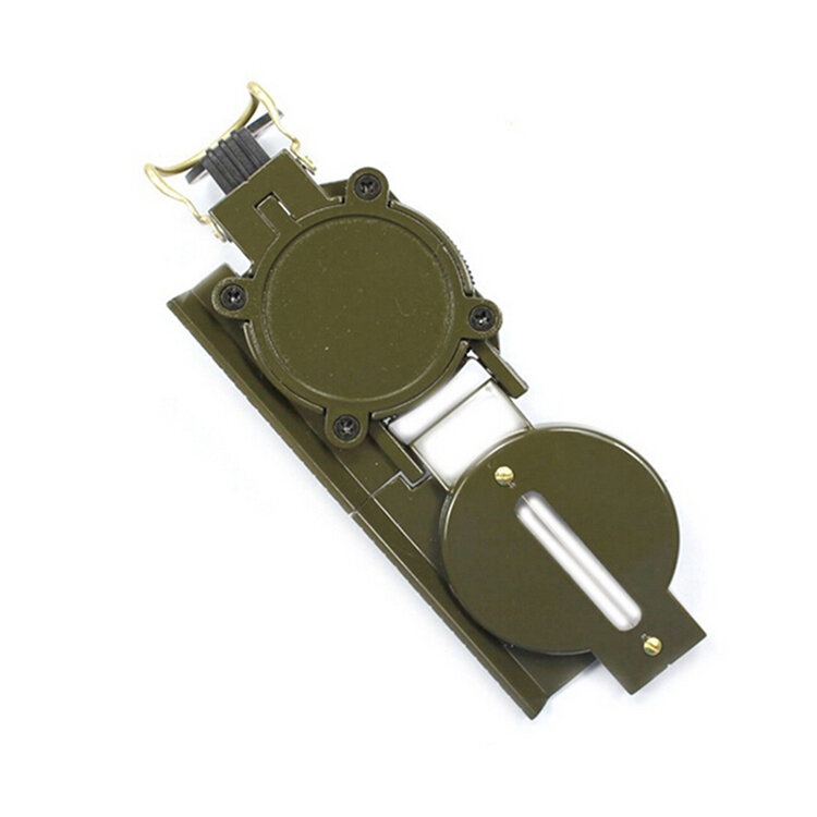 Kompas Militer Bercahaya Multifungsi Lensatic Portabel Lipat Gaya Amerika Tentara Berbaris Kompas Baja Logam