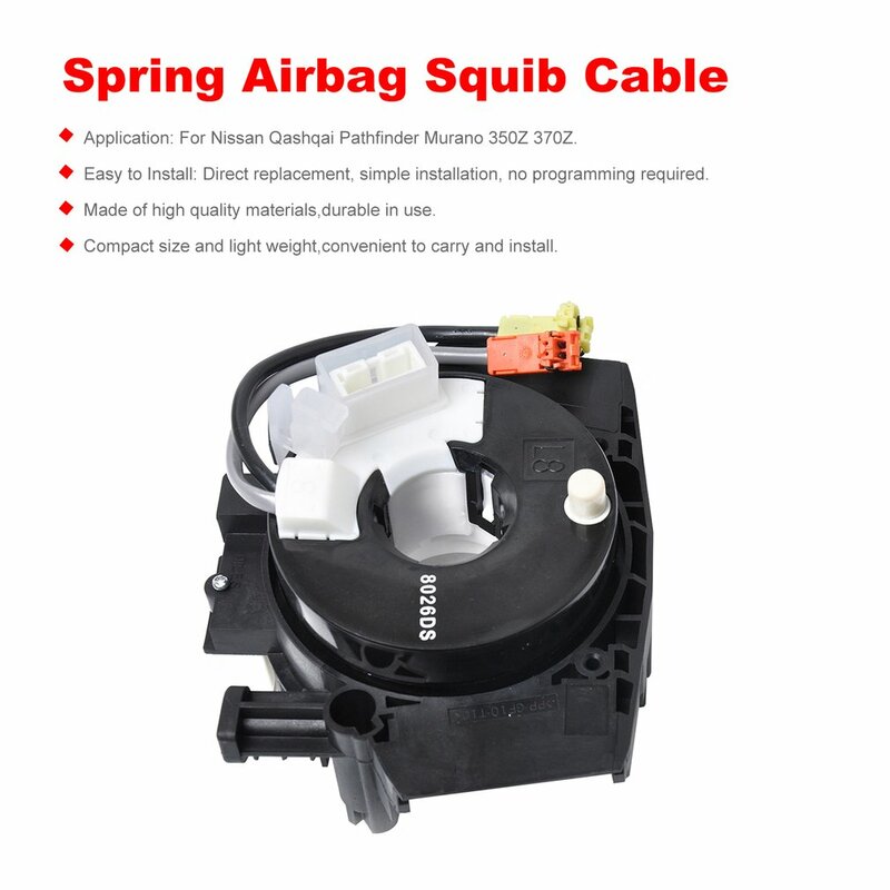 Sensor de Cable en espiral Spiralkabel 25560-JD003 para Nissan Qashqai Pathfinder Murano 350Z 370Z, Airbag Clock Spring Squib