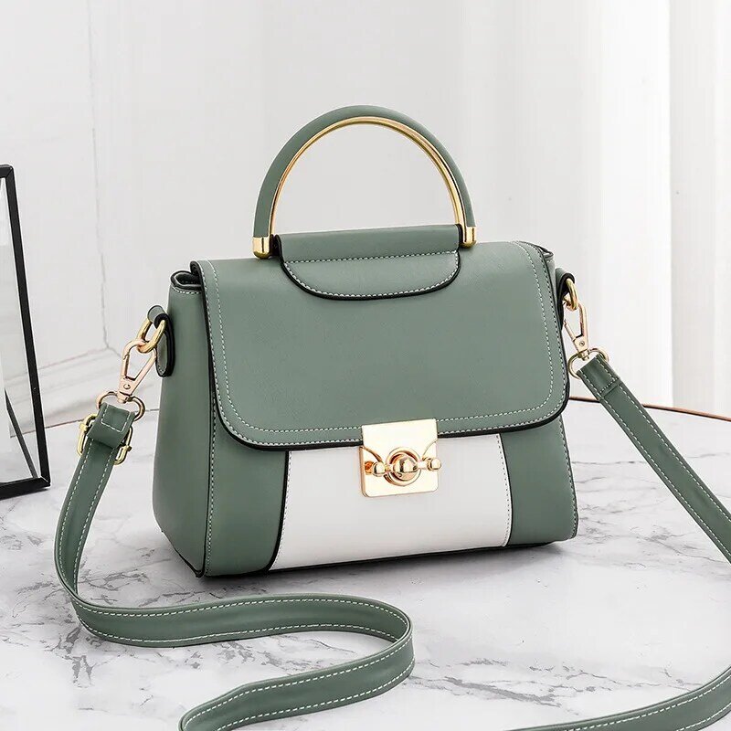 Sacs à main de luxe Vintage pour femmes, sacs de bonne qualité, sacs à bandoulière de couleur contrastée en cuir pour dames, nouvelle collection 2021