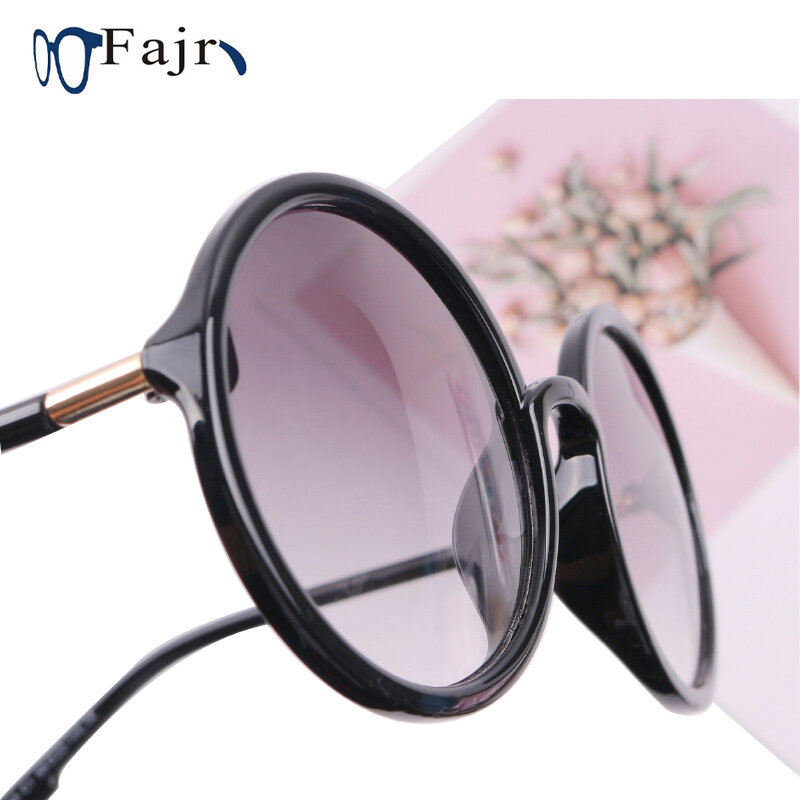 Óculos de sol redondo para mulheres, óculos de sol de marca de designer feminino da moda 2021 estilo vintage, lentes de tamanho grande