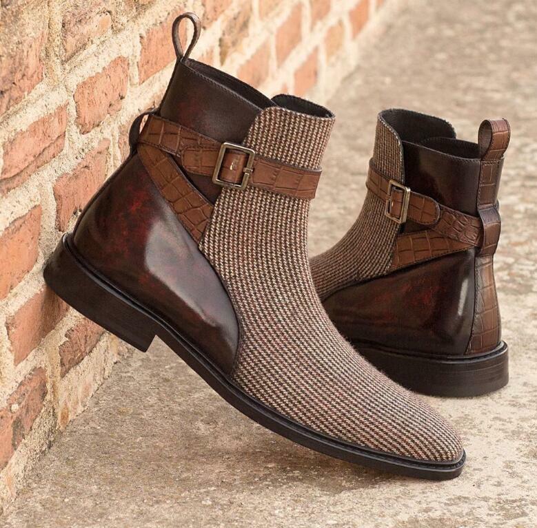 Zapatos tobilleros estilo Chelsea para hombre, calzado masculino de alta calidad, estilo clásico, bota con cremallera, tallas 38-48, 4M876, 2020
