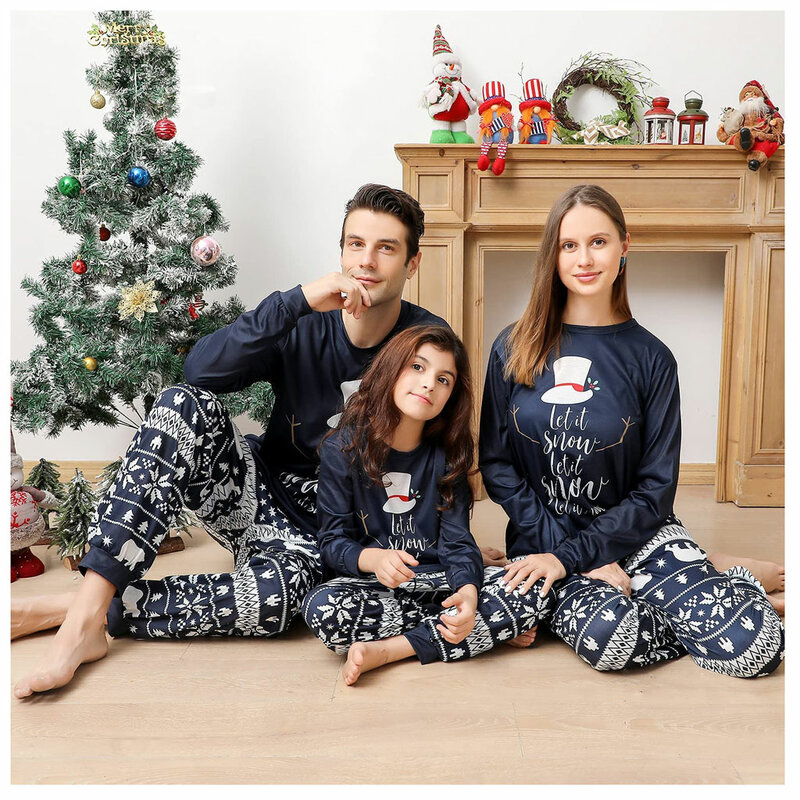 Pjs Natale Famiglia Abbinamento Pigiameria Knit Holiday Mix Match Pigiama PJs Collezione Top e Pantaloni Lunghi Pigiameria Abiti