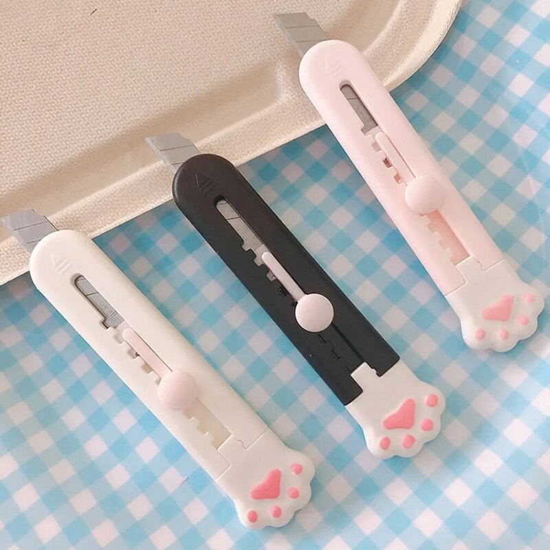 Mini couteau utilitaire de poche patte de chat mignon, boîte Express, coupe-papier, artisanat, lame d'emballage, papeterie
