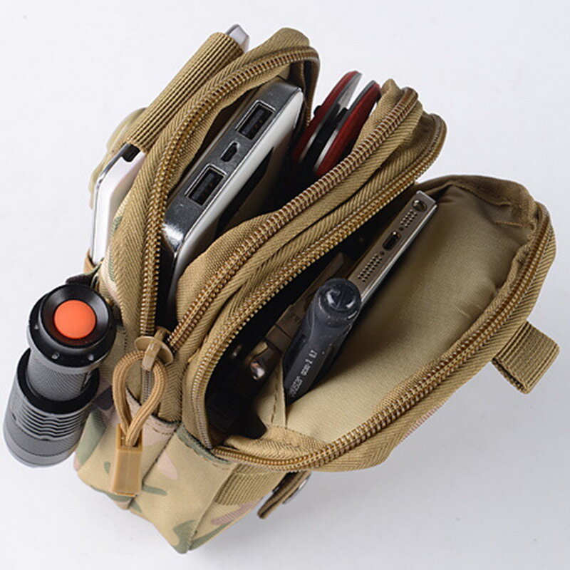 Men Tactical Pouch Belt Waist Pack Bag Small Pocket Military Waist Pack Running Pouch Travel Waterproof Camping Bag Outdoor Tool
