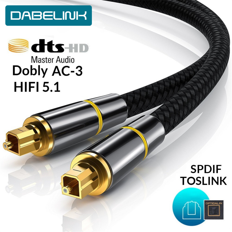 Toslink — câble audio en fibre optique pour Hi-Fi 5.1 SPDIF numérique 1 m, cordon audio 1 m, 2 m, 8 m, 10m pour box de TV, PS4, enceinte sans fil, amplificateur, barre de son, subwoofer