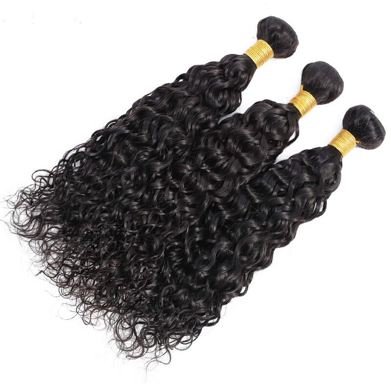 Fasci di capelli brasiliani grezzi dell'onda di acqua 1/3/4 offerte di Bundle di tessuto riccio profondo per le donne estensioni dei capelli umani di Remy di colore naturale