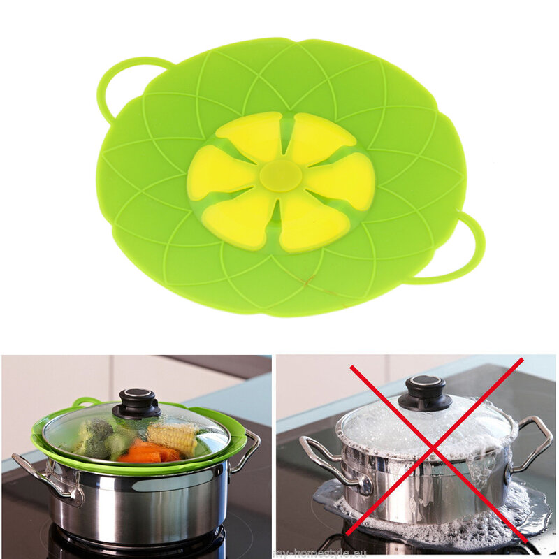 26CM  Kitchen Silicone Pot Anti Overflow Lid Spill Stopper Pan Boil Over Safeguard Cover Caps Against Iron Cooking Tools