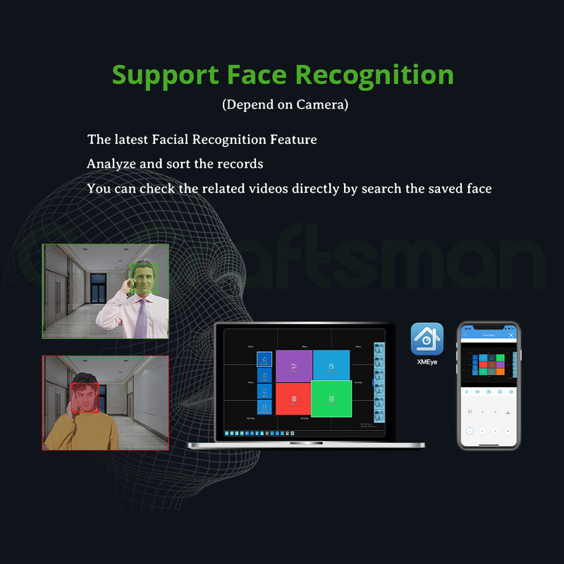 Xmeye 4ch 8ch 5mp poe nvr reconhecimento facial h.265 + onvif rede gravador de vídeo 1 hdd 24/7 gravação ip câmera onvif p2p sistema