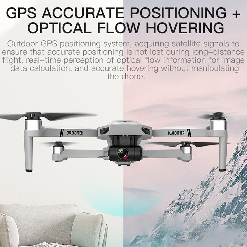 Teeggi-drone kf102 novo gps, 4k, profissional, com câmera hd, 2 eixos, antitrepidação, wifi, fpv, rc, quadricóptero, sem escova