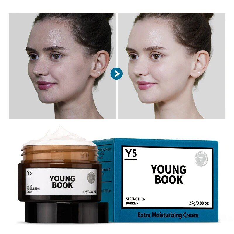 Увлажняющий крем YOUNGBOOK, сглаживающий, питательный, Барьерный крем для кожи лица, Осветляющий, подтягивающий, укрепляющий уход за кожей, 25 г