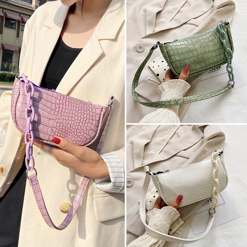 Nieuwe Mode Cross-Body Bag Baguette Messenger Bag Eenvoudige Vrouwelijke Tas Wilde Mode Een Schoudertas Nieuwe