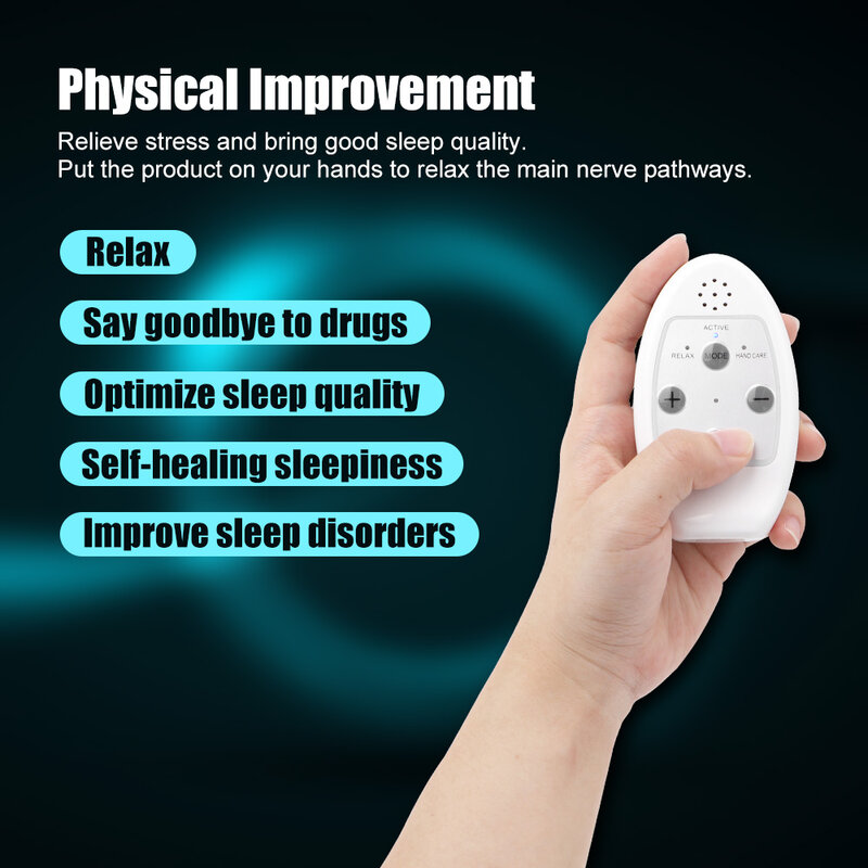 Instrumento de Ayuda para dormir, artefacto para aliviar el estrés, insomnio, palma, Micro corriente, instrumento de ayuda inteligente para dormir, Mini mano