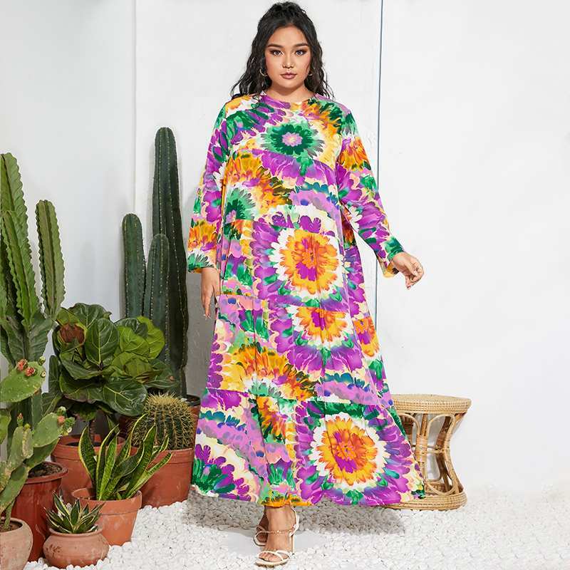 Women Vintage Flower Printed Long Dress Autumn Bohemian Holiday Sundress ZANZEA Plus Size Long Sleeve Ruffles Loose Vestidos