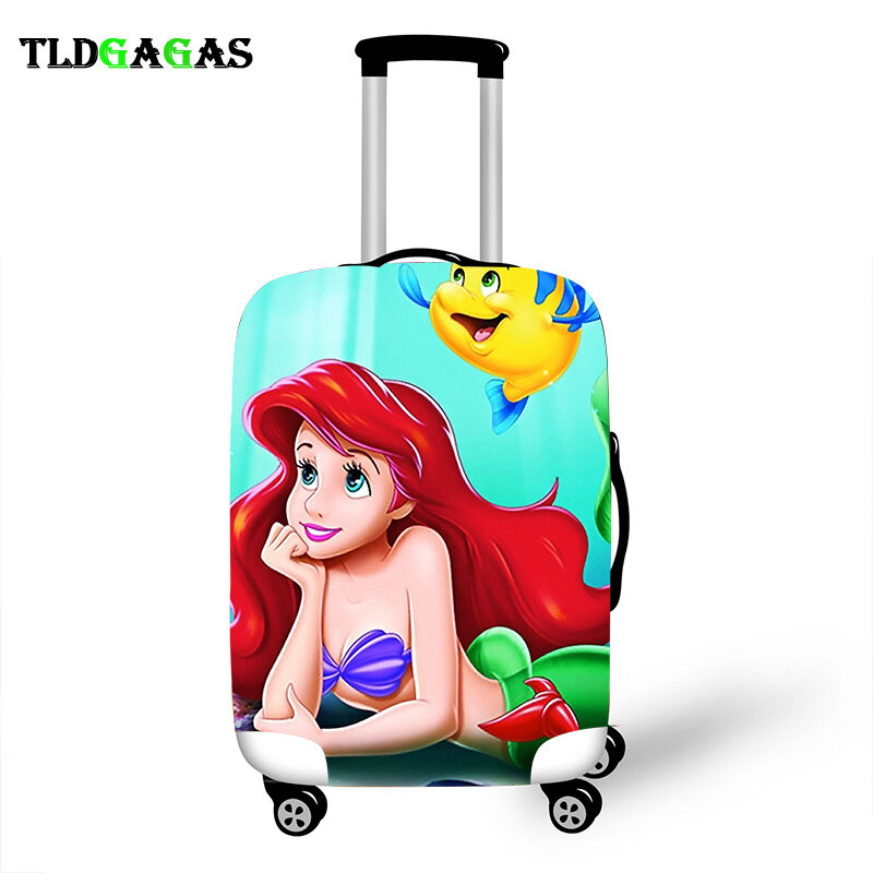 Elastyczny futerał na osłona bagażu do pokrowiec ochronny na walizkę walizki na kółkach obejmuje akcesoria podróżne mała syrenka Ariel