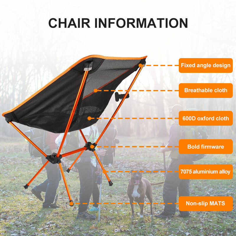 Superhard High Load Travel Chair Outdoor Ultralight Folding Camping Chair Portable Beach Hiking Picnic Seat Fishing Tools Chair