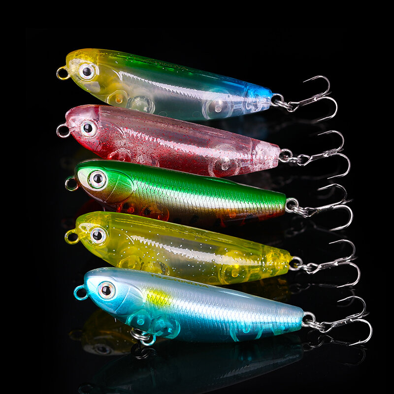 TSURINOYA-Señuelo de pesca estilo lápiz flotante 50F 50mm 5g, cebo duro de alta calidad para el agua, DW62, cebo para trucha, para peces pequeños, Crankbait