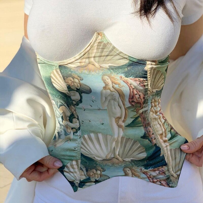Top corsetto Sexy a corona di lisca di pesce Patchwork da donna Y2k senza schienale per l'estate