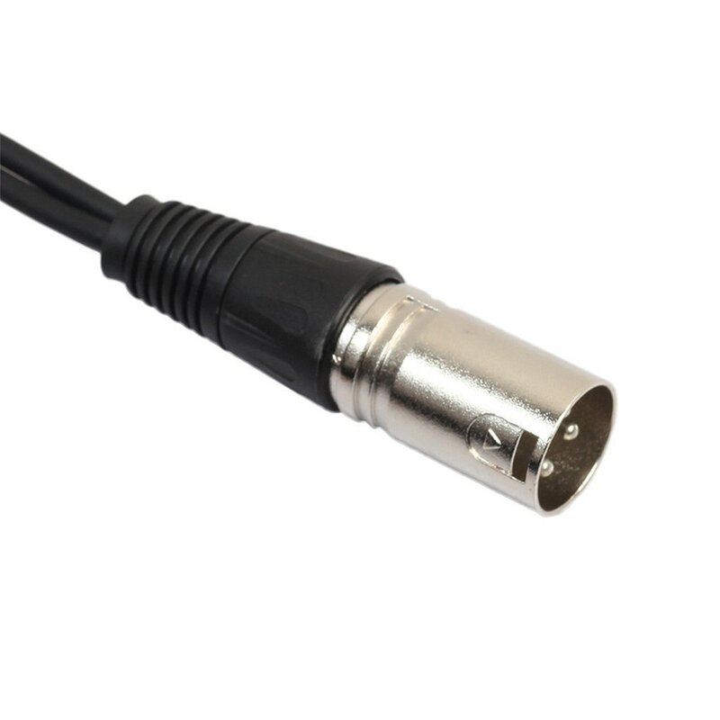 Adaptador xlr de 3 pinos, plugue macho para 2 soquetes fêmea, cabo de combinador, extensão de áudio e microfone, linha preta de 300mm