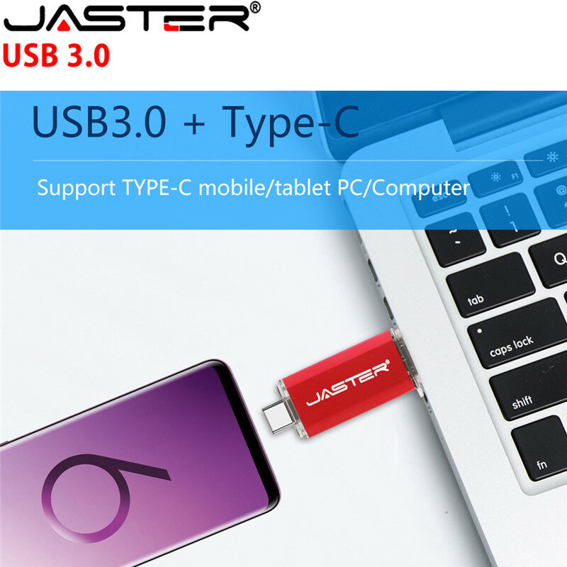 Jaster USB 3.0  OTG usb flash C creative memory stick 4GB 8GB 16GB 32GB 64GB 128GB metal USB flash drive for smart phones and PC