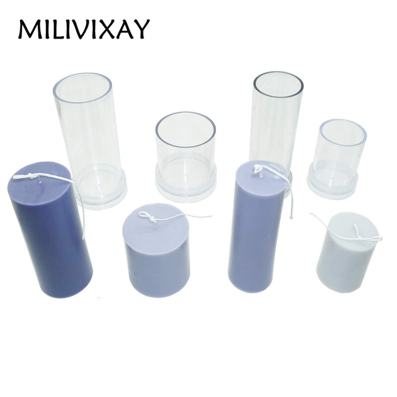 MILIVIXAY 5*7.5cm/7*7.5cm/5*15.2cm/6*15cm Cylinder Candle Mold DIY Candle Molds Candle Making Mould Handmade Candle Mold