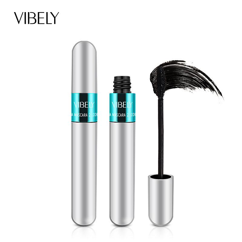 4d Silk Fiber Mascara Waterproof And Easy To Dry Natural Soft Long Eyelash Makeup Mascara Black Thick Eyelash Cosmetics