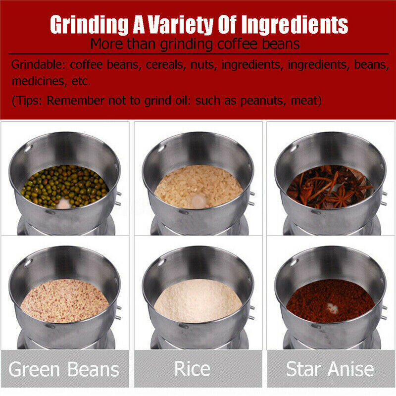 Electric Stainless Steel Coffee Grinder Grains Spices Hebals Cereals Coffee Dry Food Grinder Milling Machine Coffee Accessories