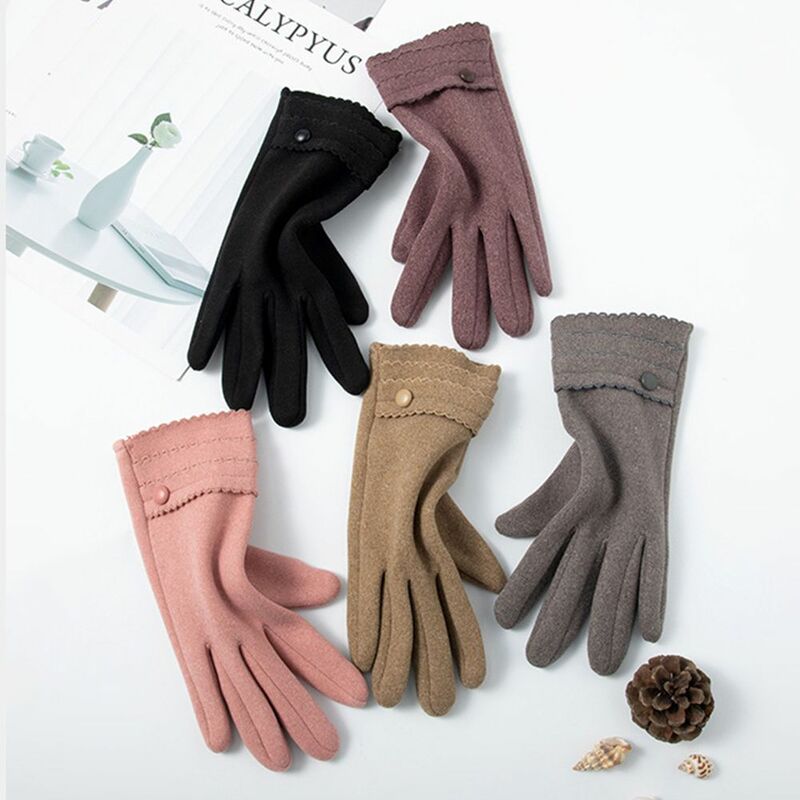 Outdoor Elegant Sports Gloves Cycling Catch Velvet Autumn Winter Warm Gloves Touch Screen Gloves