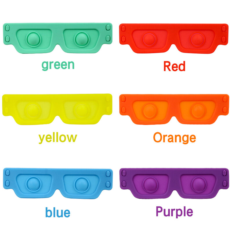 Baru Mainan Fidget Lucu Sensorik Silikon Dorong Gelembung Kacamata Sederhana Lesung Pipi Antistress Mainan Anak-anak Mainan Fidget untuk Hadiah Anak-anak