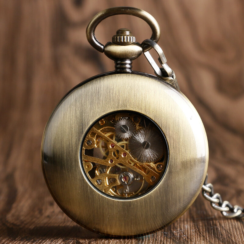 Reloj de bolsillo mecánico de madera Vintage para hombre y mujer, números romanos, grabado original, esfera de flores, relojes de madera, cadena colgante, regalos