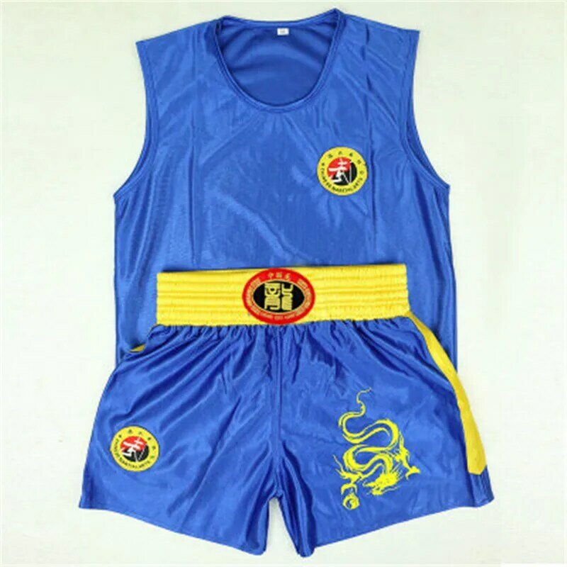 Jiu Jitsu Muay Thai Sanda MMA-pantalones cortos de boxeo con estampado de dragón, uniforme de China, traje de Wushu Chico, conjunto de ropa de boxeo