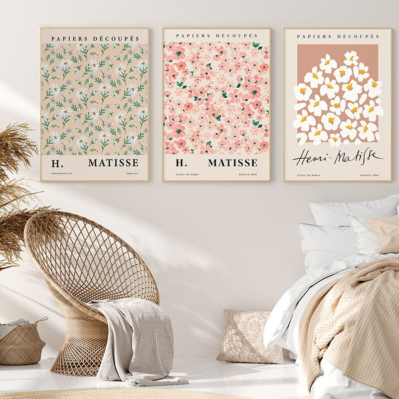ماتيس وليام موريس سوق الزهور مجردة الرسم على لوحات القماش الجدارية الشمال الملصقات والمطبوعات ديكور صور لغرفة المعيشة